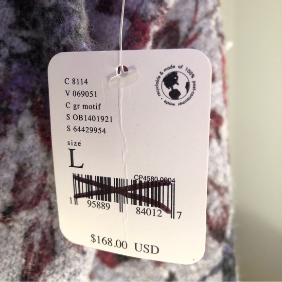 Free People ruffle floral sweater bell sleeve size L NWT - Picture 13 of 16